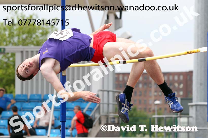 Matthew Owens (Liverpool Harriers) senior mens high jump, Northern Senior and Under-20 Champs., Sport City, Manchester. Photo: David T. Hewitson/Sports for All Pics